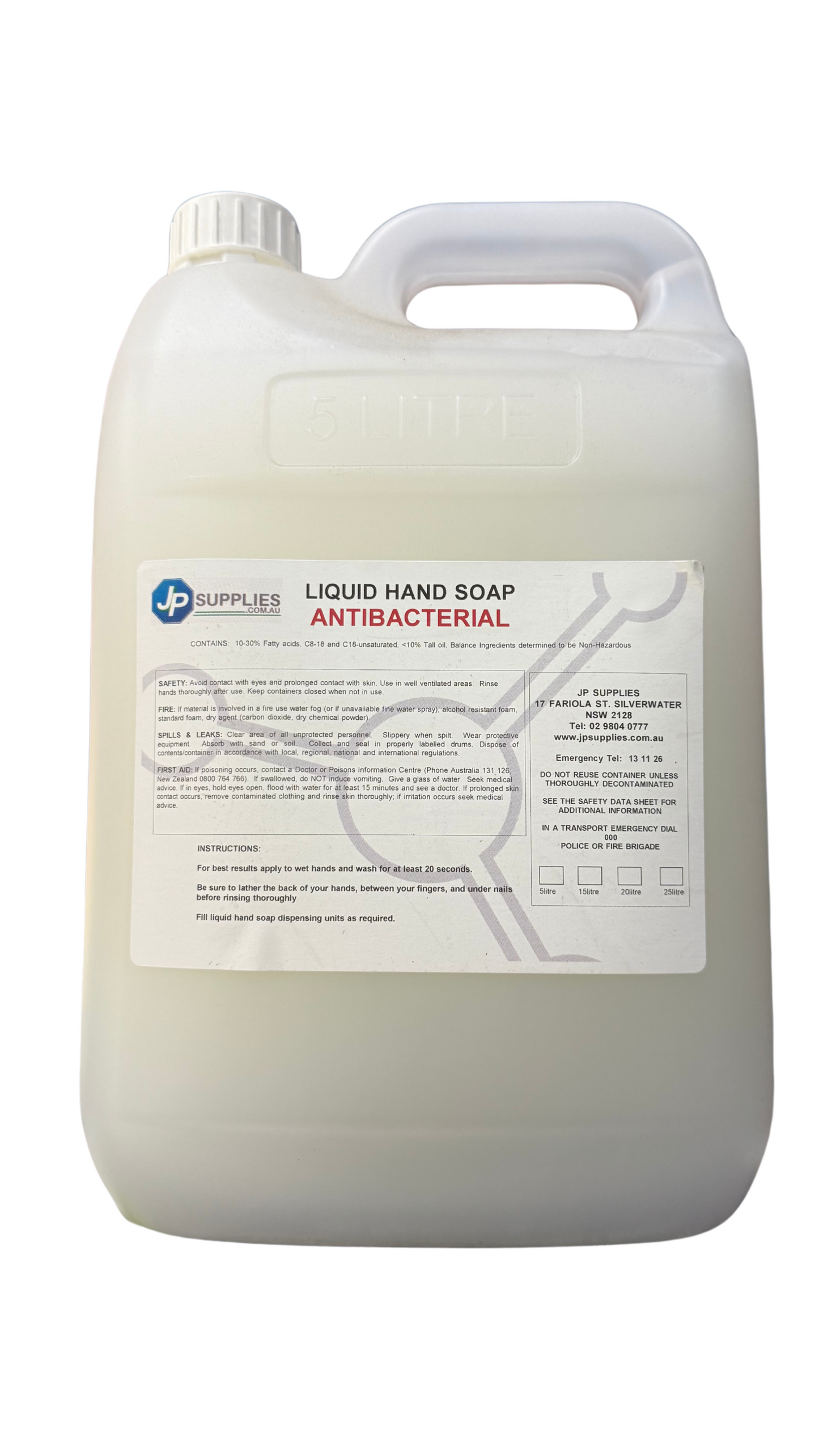 5L Antibacterial Hand Soap White (2307) | Kills Germs, Hospital Grade