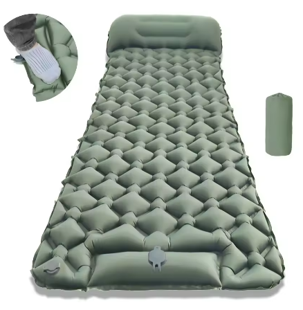 Ultralight Inflatable Camping Sleeping Pad with Pillow | Comfortable & Portable Outdoor Mat