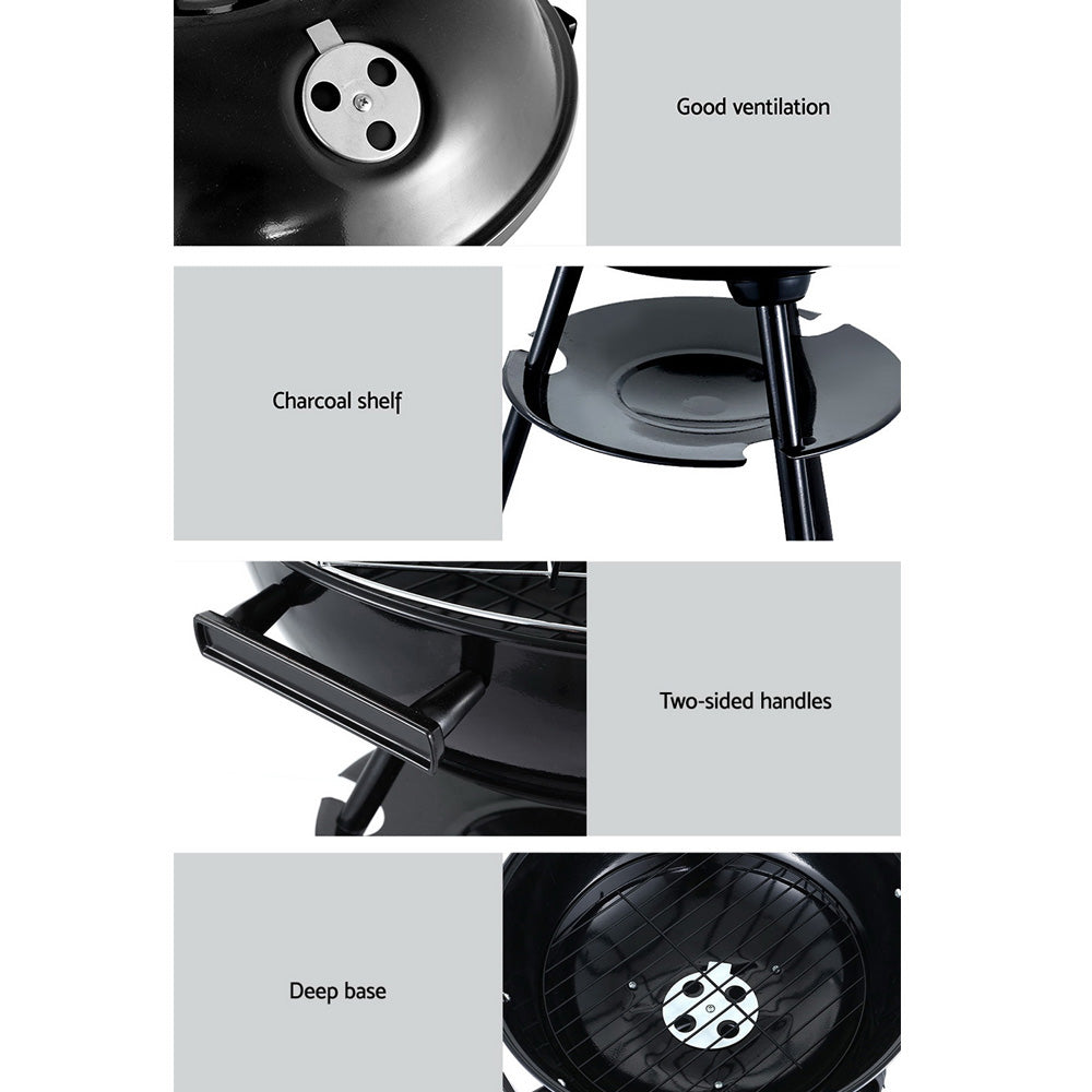 Grillz Charcoal BBQ Smoker Drill Outdoor Camping Patio Barbeque Steel