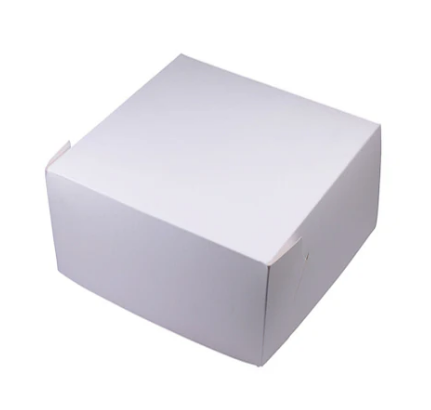 White Milk Board Flat Cake Box 10" x 10" x 4"