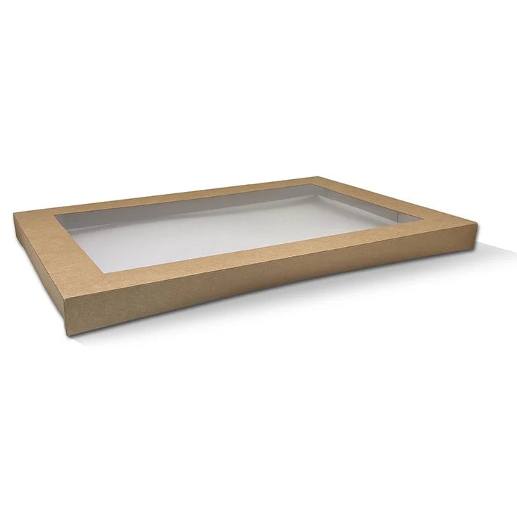 Medium Kraft Catering Tray Lid 100 PCS | Secure & Versatile Food Cover