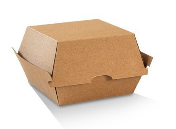 High Burger Box Brown Corrugated Plain – 200pcs