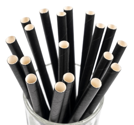 Paper Straw Jumbo – All Black, 2500pcs