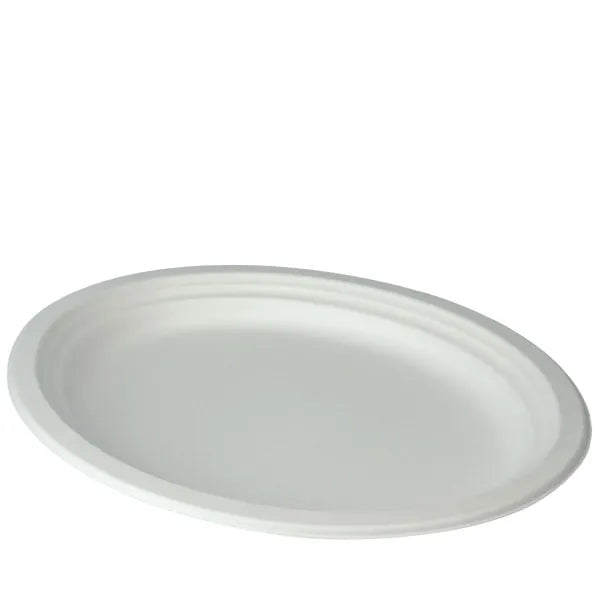 Large Oval Sugarcane Plates 500 PCS | Eco-Friendly