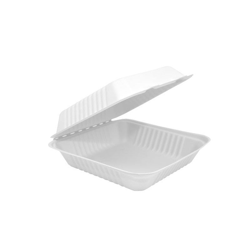 DINNER BOX SUGARCANE 9"X9"X3" 1500ML 200PCS - JP Supplies