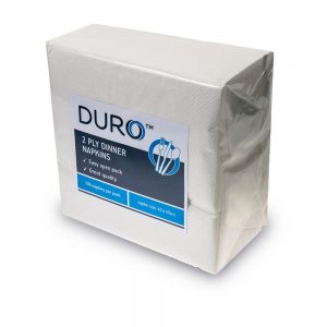NAPKIN DINNER 2PLY WHITE SQUARE DURO - JP Supplies