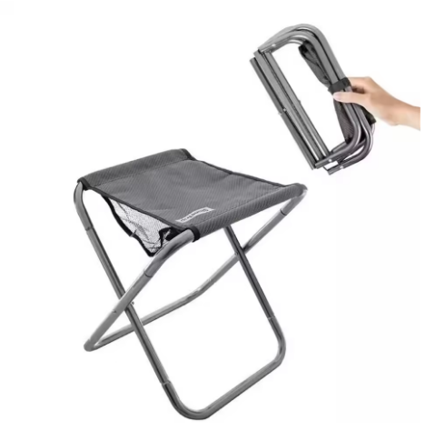 Large Portable Folding Stool for Adults | Aluminum Alloy Camp Chair with Carry Bag