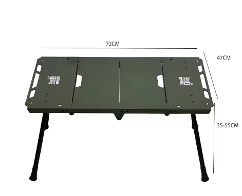 Portable Aluminum Alloy Folding Camping Table | Integrated Storage & Side Furnace Rack