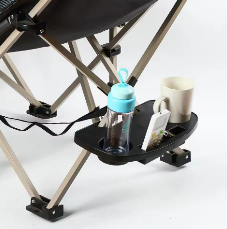 Clip-On Chair Side Table Tray | Drink Holder for Folding Relaxing Chairs