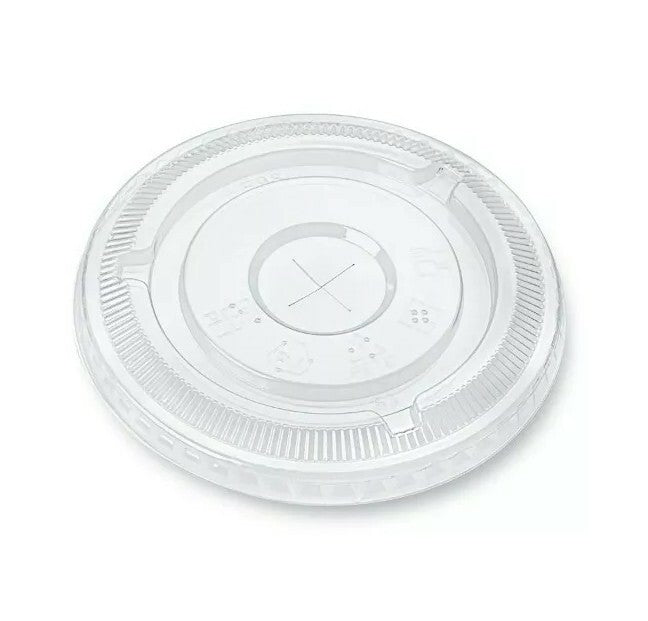 95mm PET Flat Lid with X-Slot 1000 PCS | For Cold Drinks
