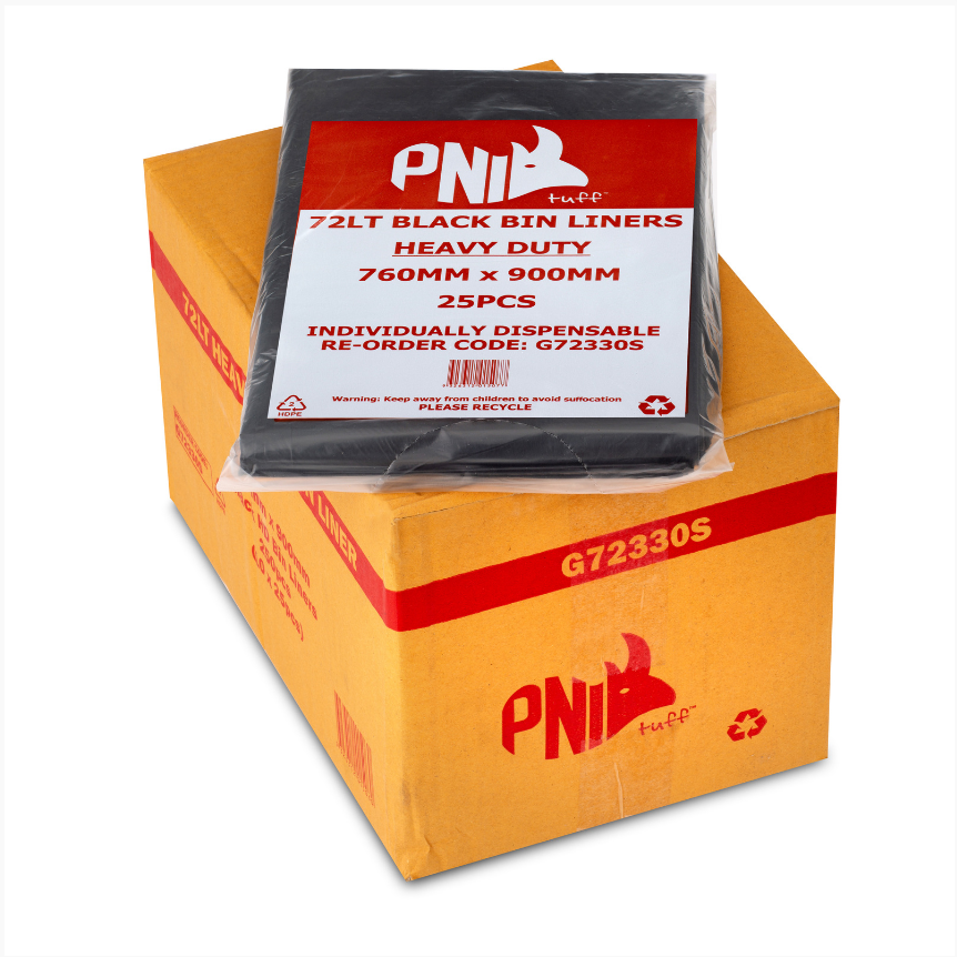 72L BLACK NORMAL BIN LINER – 500PCS