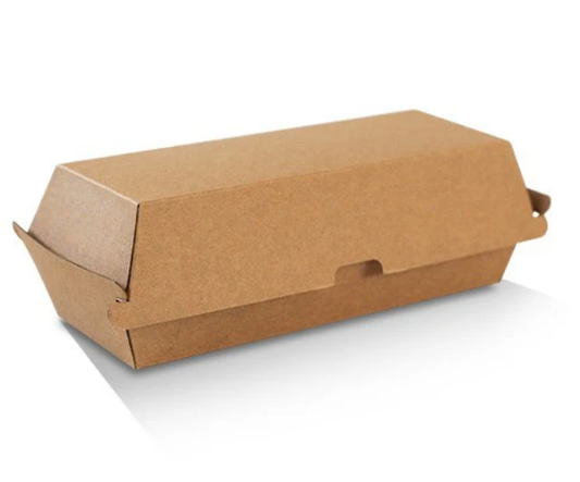 Hot Dog Box Corrugated Plain Brown – 200pcs