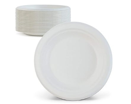 6" Round Plate Sugarcane – 1000PCS