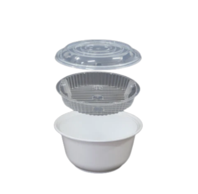 Udon Bowl Set with Inner Tray & Lid | Black & White | 1250ML | 300PCS