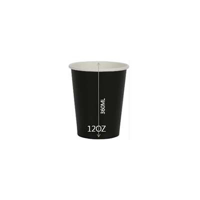 CUP PAPER 12OZ BLACK 1000PCS PERFECT - JP Supplies