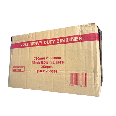 72L HEAVY DUTY BLACK 250PCS - JP Supplies