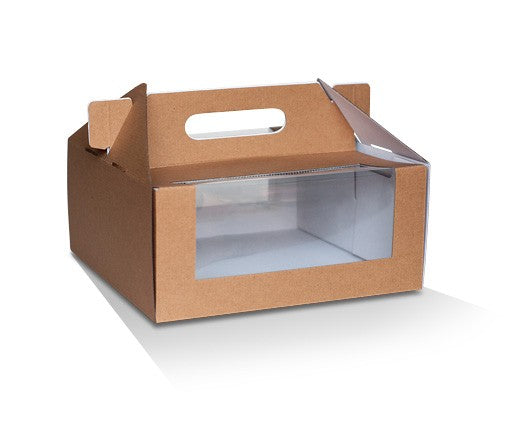 CARRY CAKE BOX PACK BROWN 9" 100PCS - JP Supplies