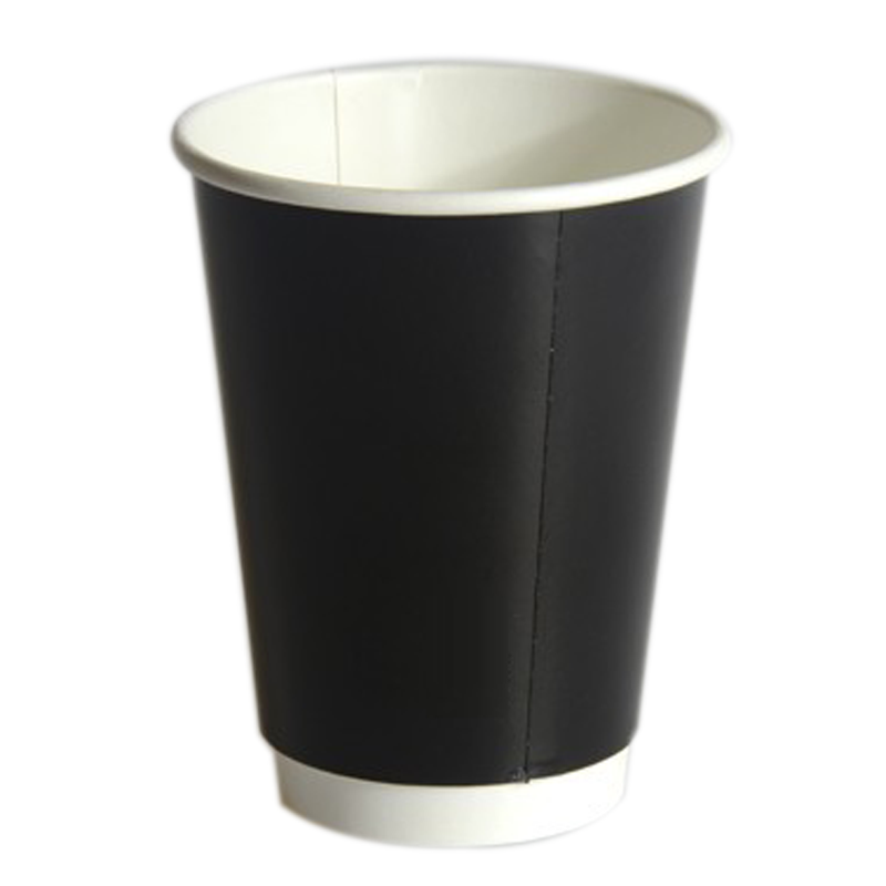 CUP PAPER 8OZ BLACK DOUBLE WALL 500PCS PERFECT - JP Supplies