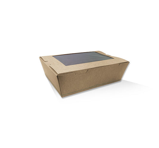 Large Lunch Box with PLA Window 200PCS (LBW5) | Recyclable & Leak-Proof Packaging