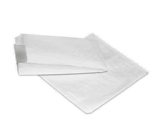 White Paper Bag 500 PCS (2W) | Flat Bag for Takeaway & Snacks