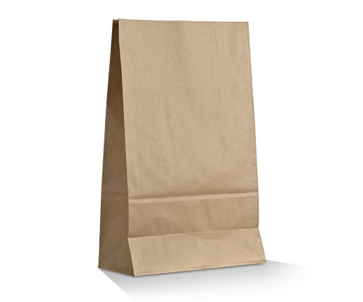 Medium Plus Brown SOS Paper Bag 1000 PCS (SOSL#12) | Sturdy Flat Bottom for Takeaway