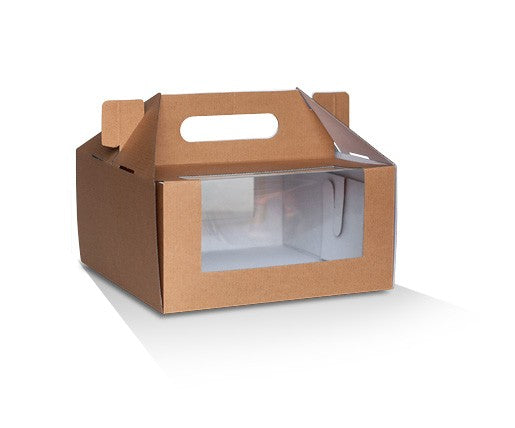 CARRY CAKE BOX PACK BROWN 8" 100PCS - JP Supplies
