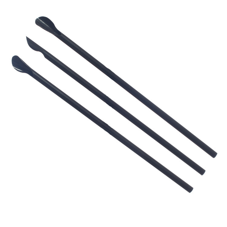 SPOON STRAW BLACK 2500PCS - JP Supplies