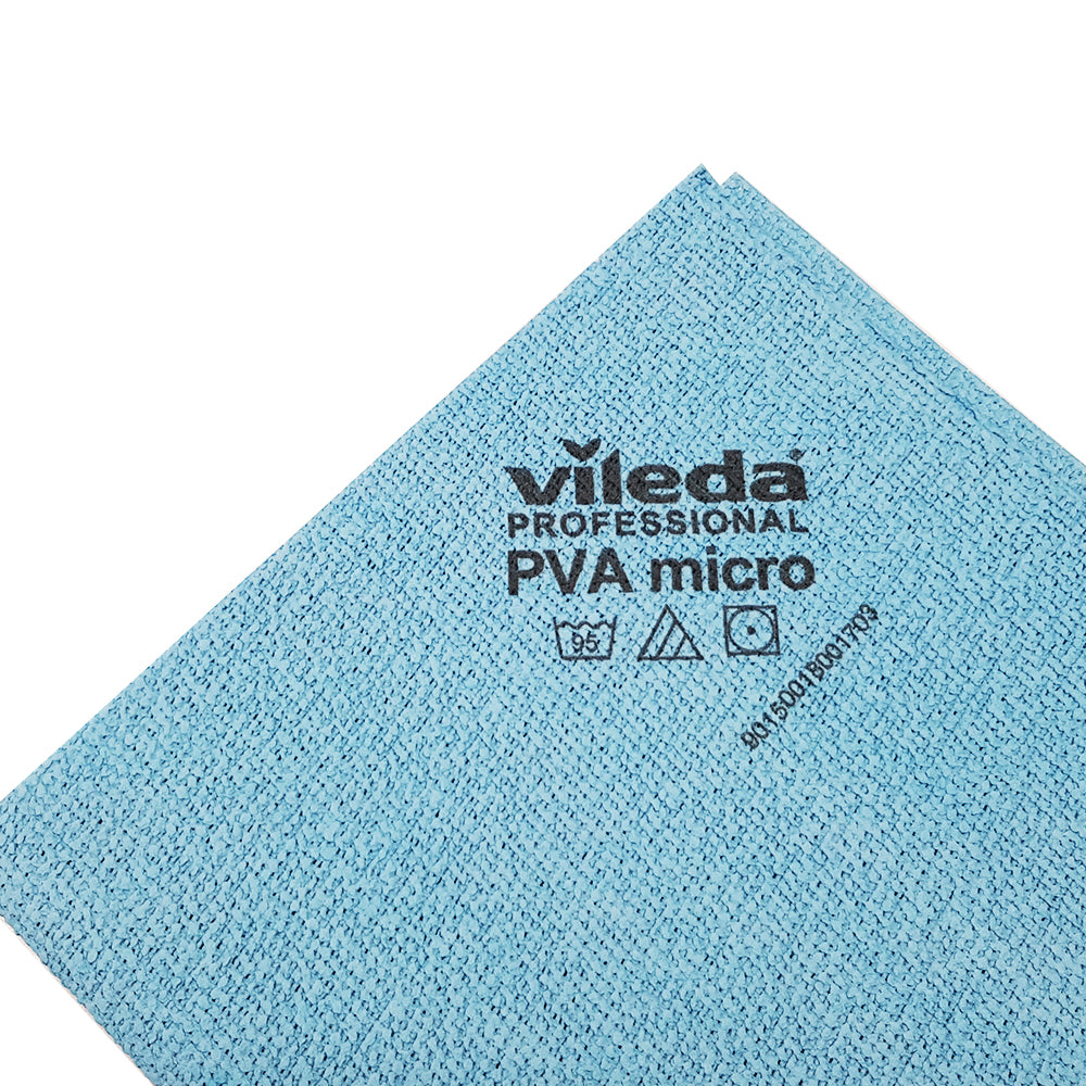 Vileda Professional - PVA Micro Cloth Blue, 100% Microfibers, for Grease  Strains and High Amount of Dirt, Made of PVA for Reduced Friction, 3D